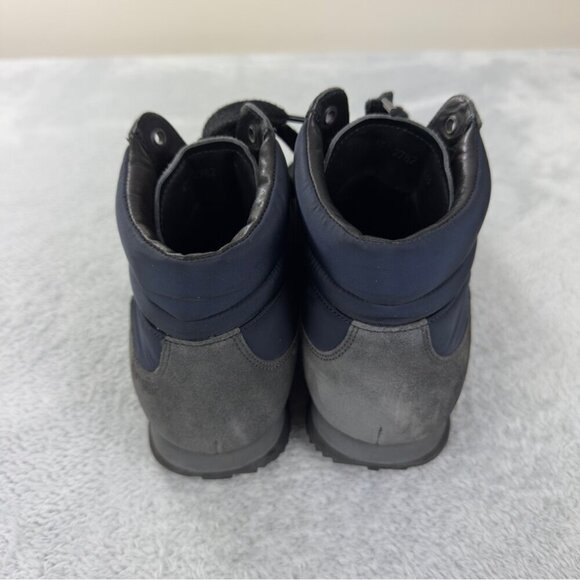Prada Hi Top Grey/Blue Nylon and Suede High Top Sneaker Sz 7.5 US/6.5 UK/40.5 EU - Picture 7 of 14